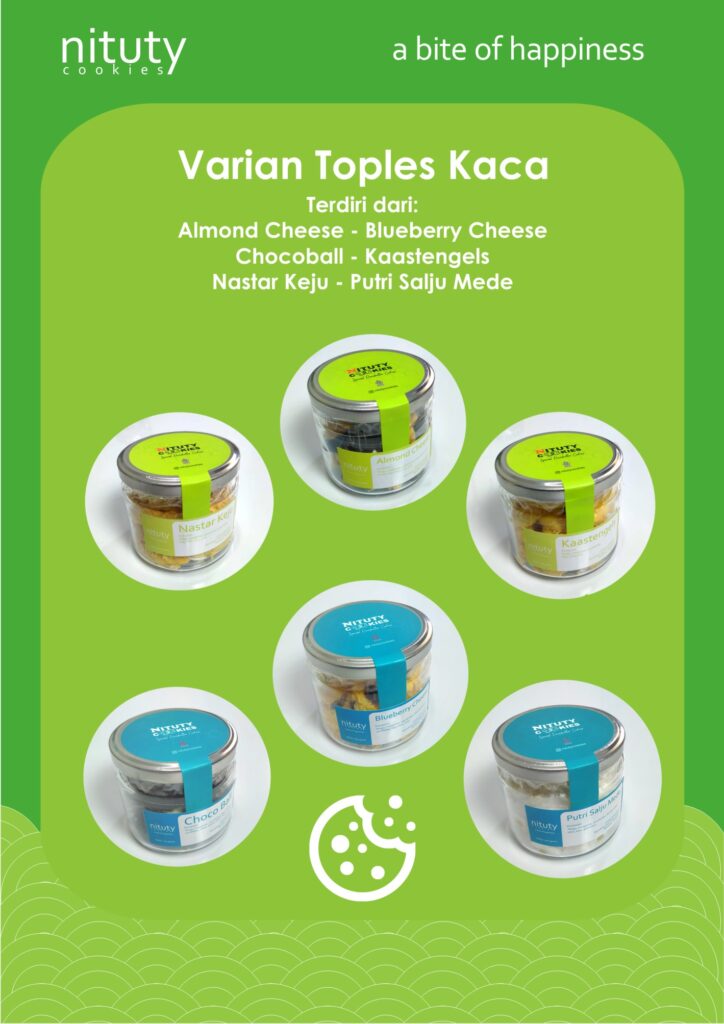 kue kering toples kaca jar nituty cookies